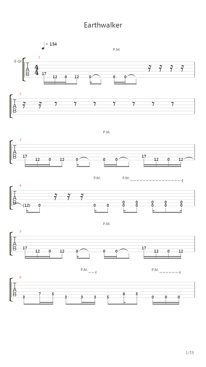 Earthwalker吉他谱