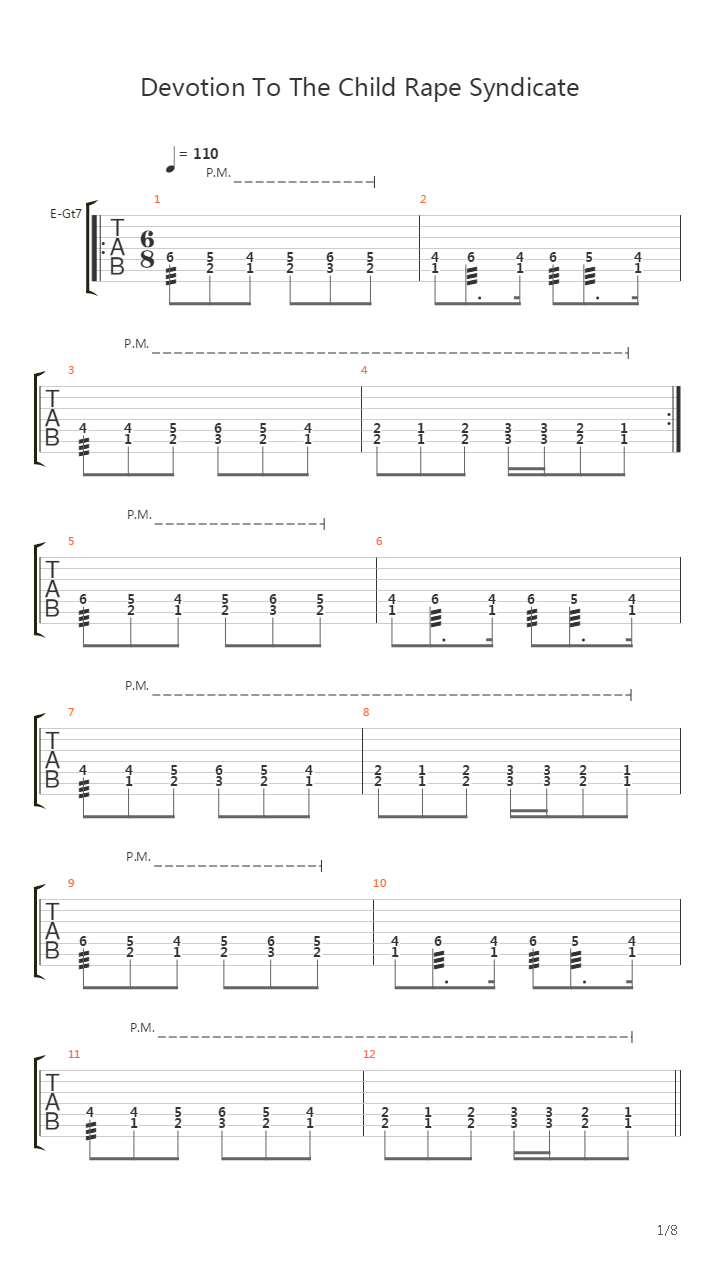 Devotion To The Child Rape Syndicate吉他谱