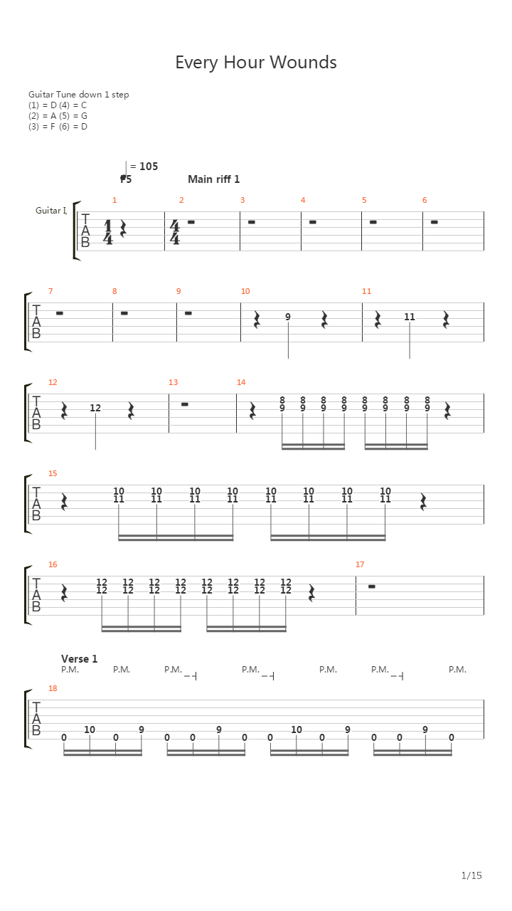 Every Hour Wounds吉他谱