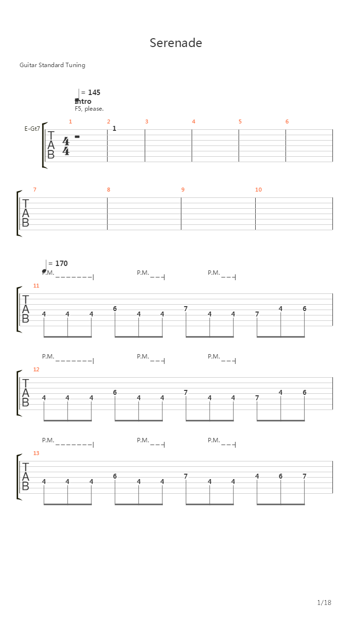 Serenade吉他谱