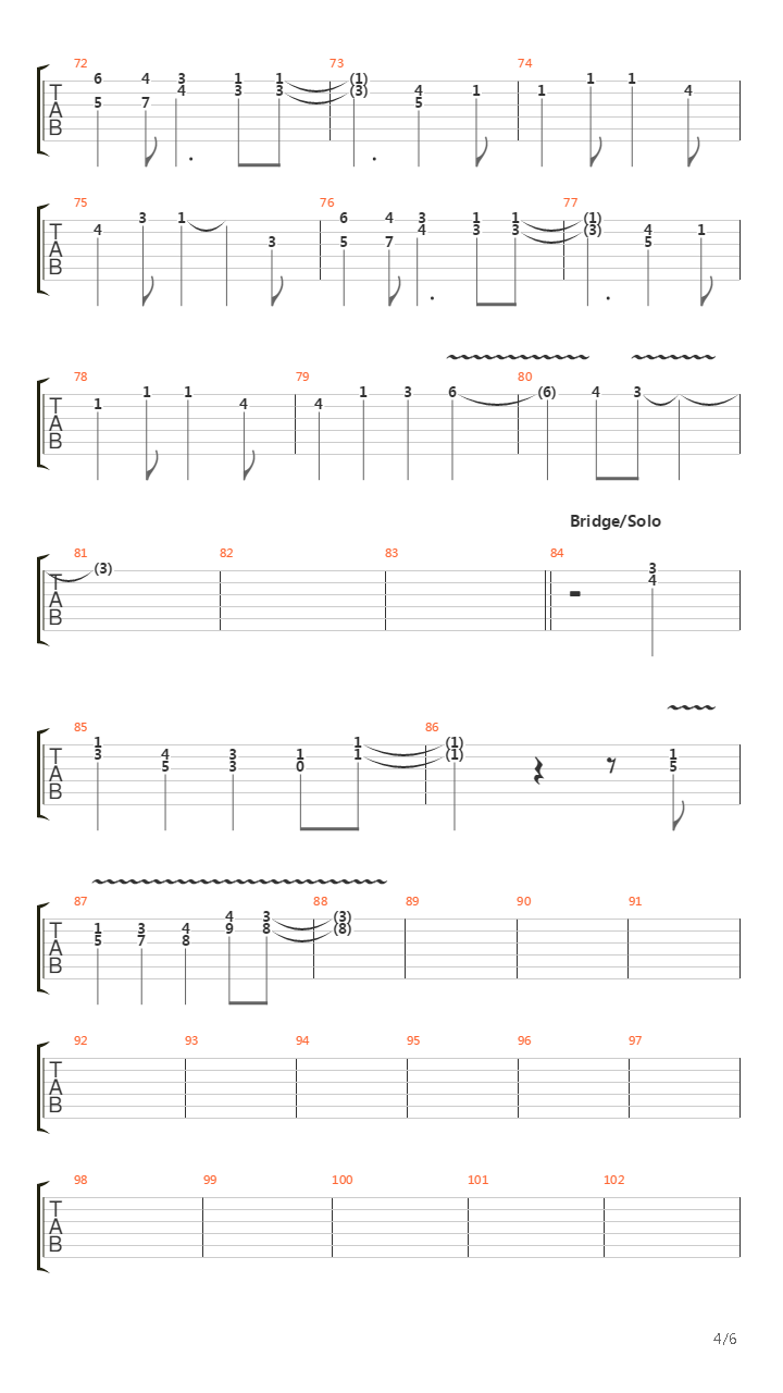 Wander吉他谱