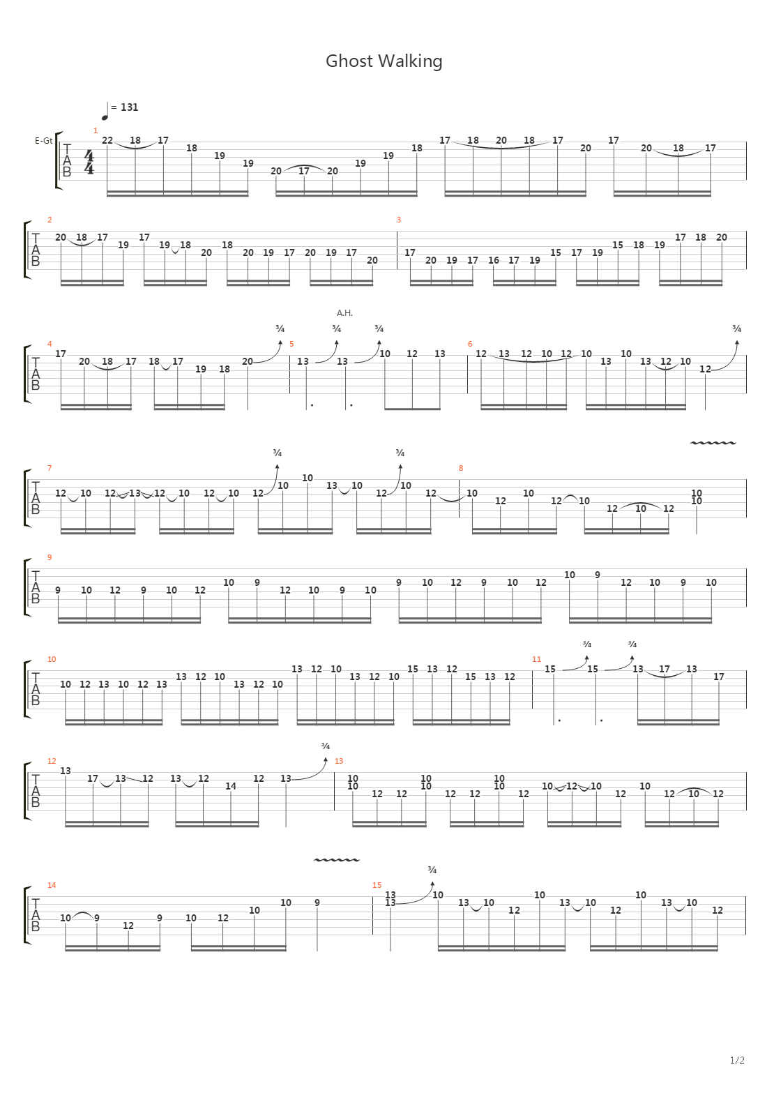 Ghost Walking吉他谱