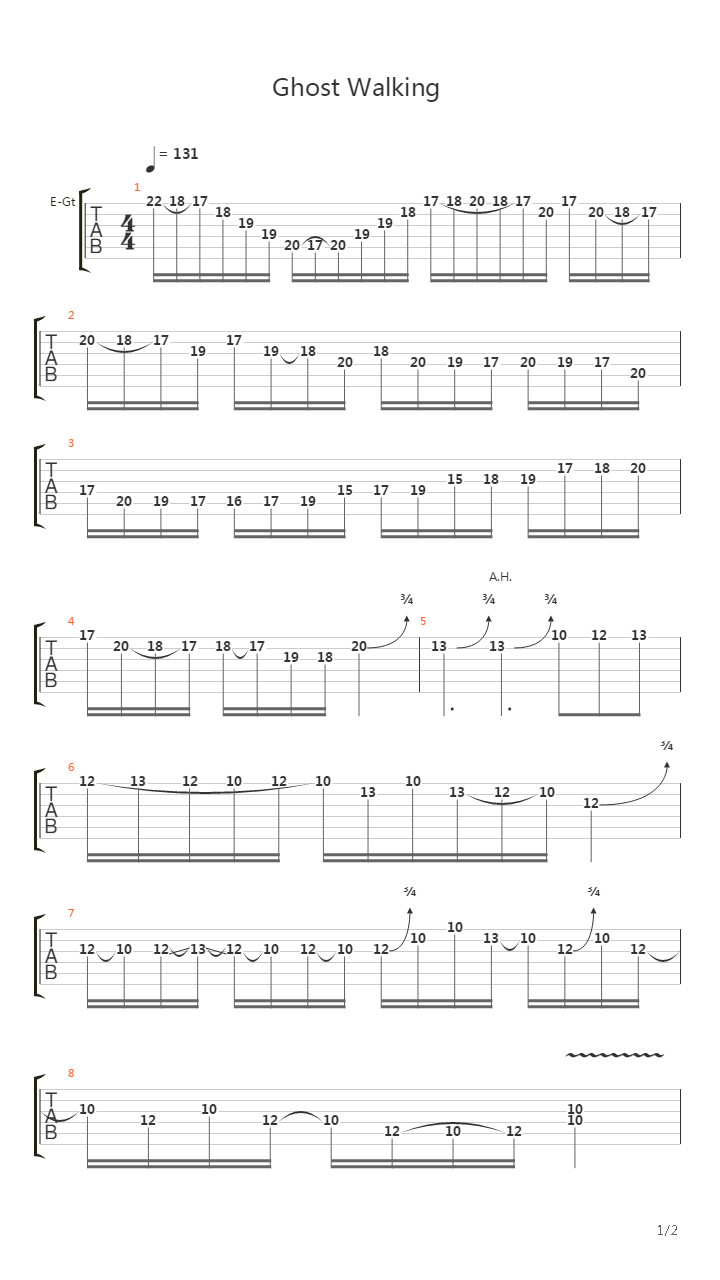 Ghost Walking吉他谱