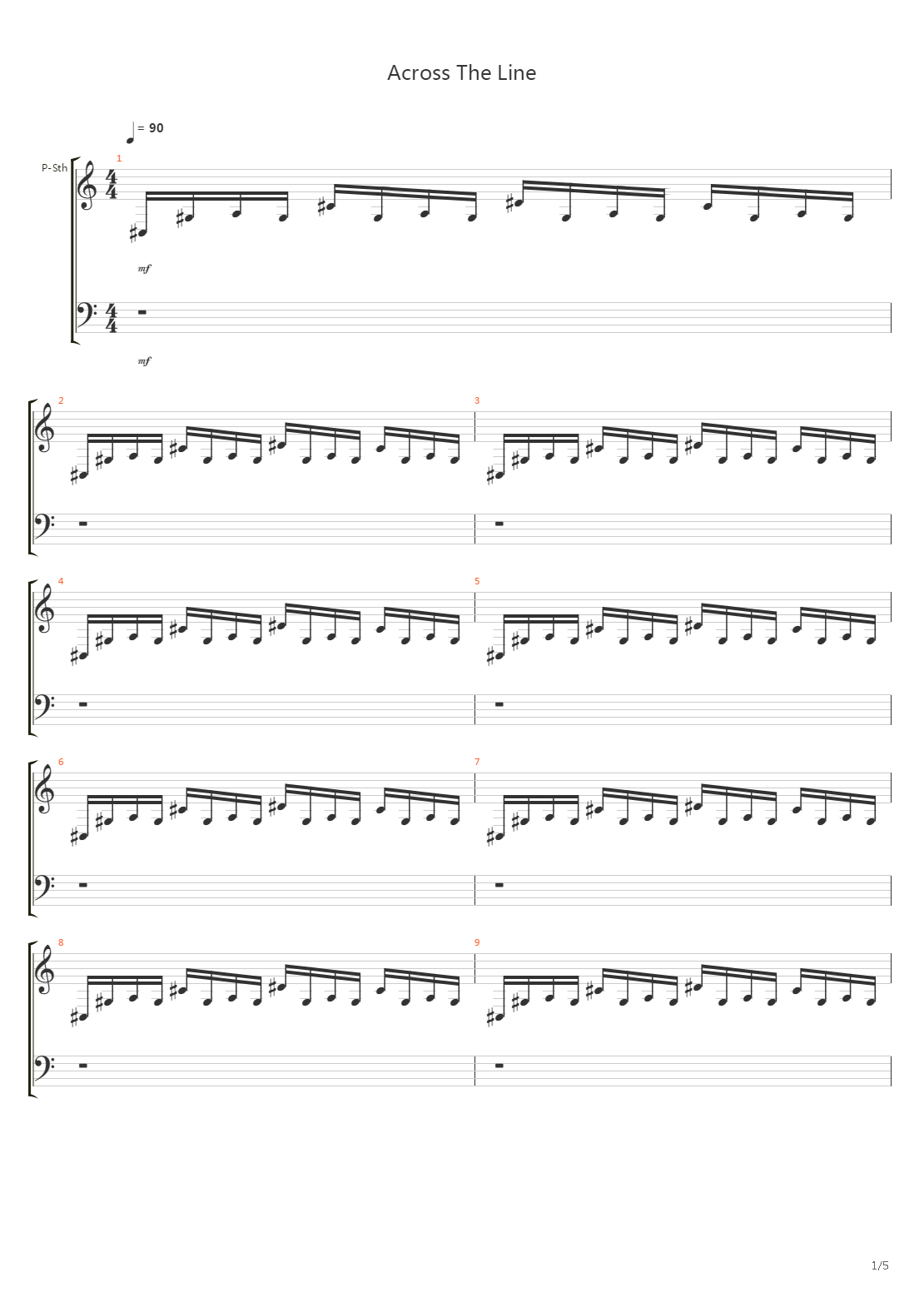 Across The Line吉他谱