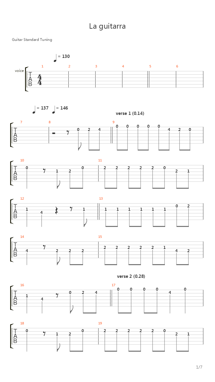 La Guitarra吉他谱