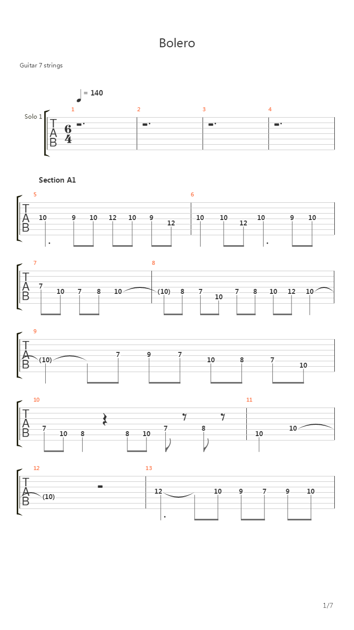 Bolero吉他谱
