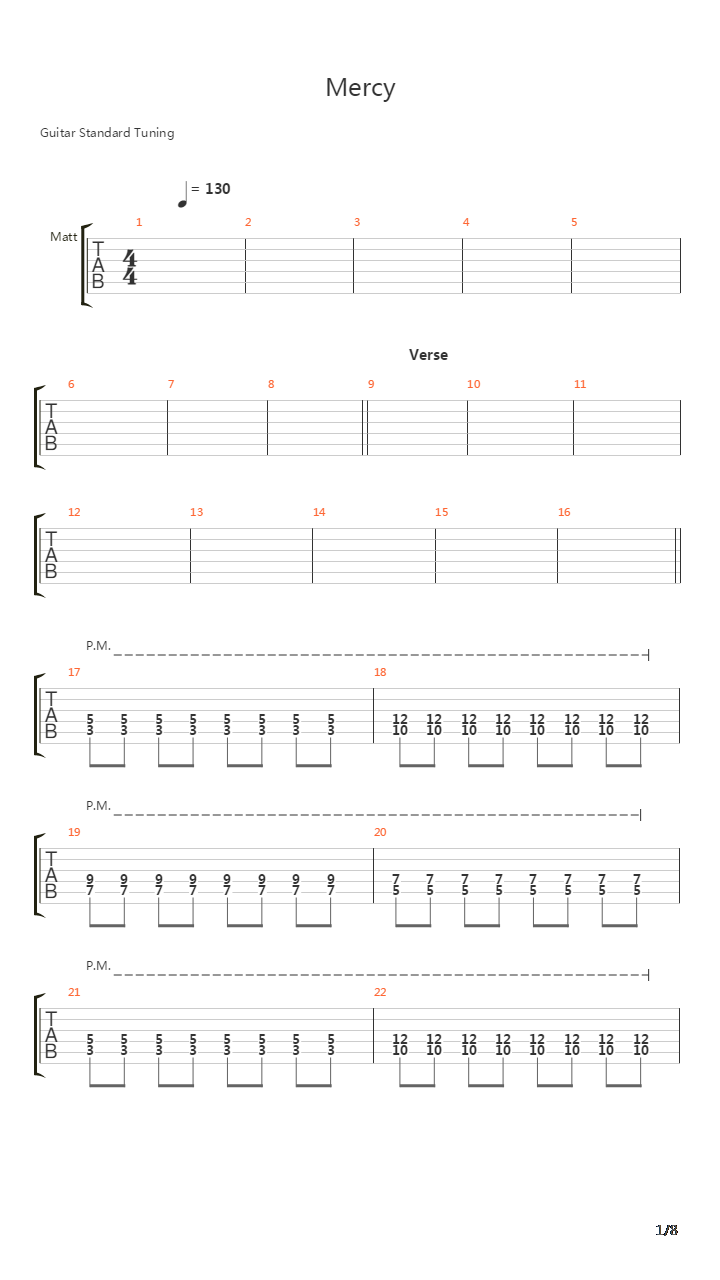 Mercy吉他谱