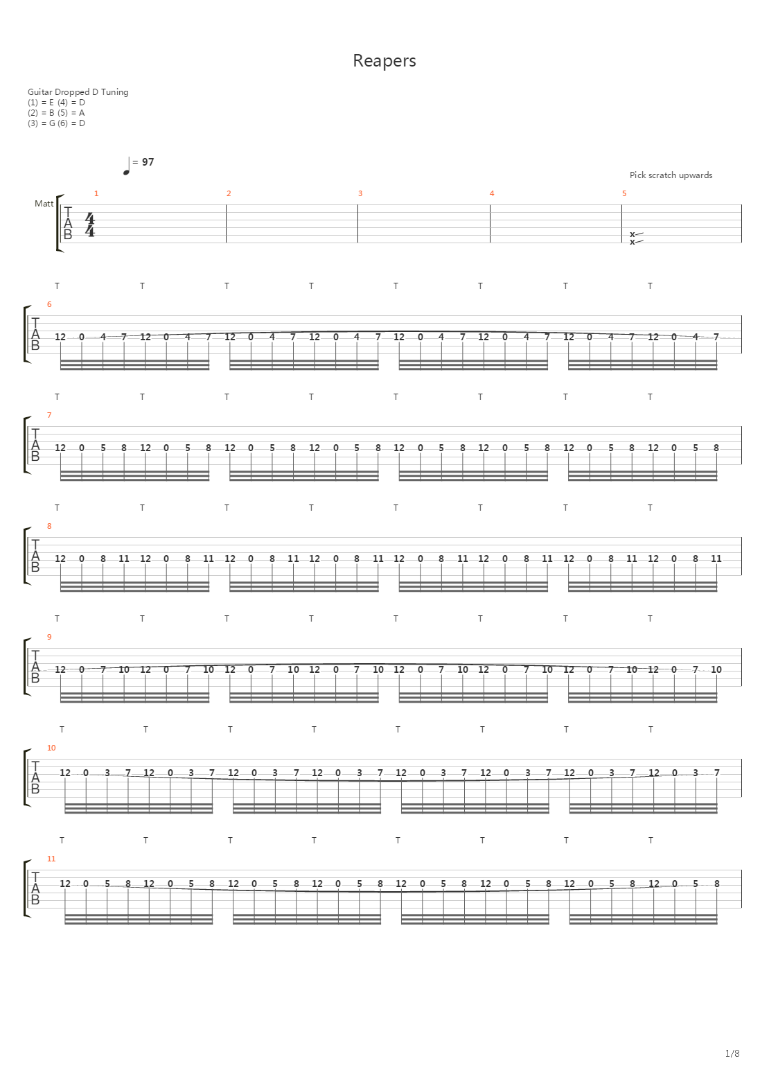 Reapers吉他谱