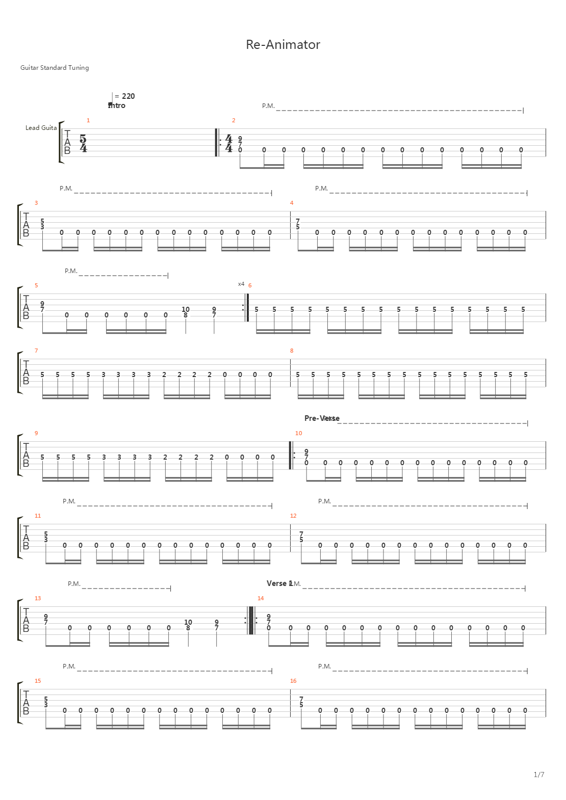 Re Animator吉他谱
