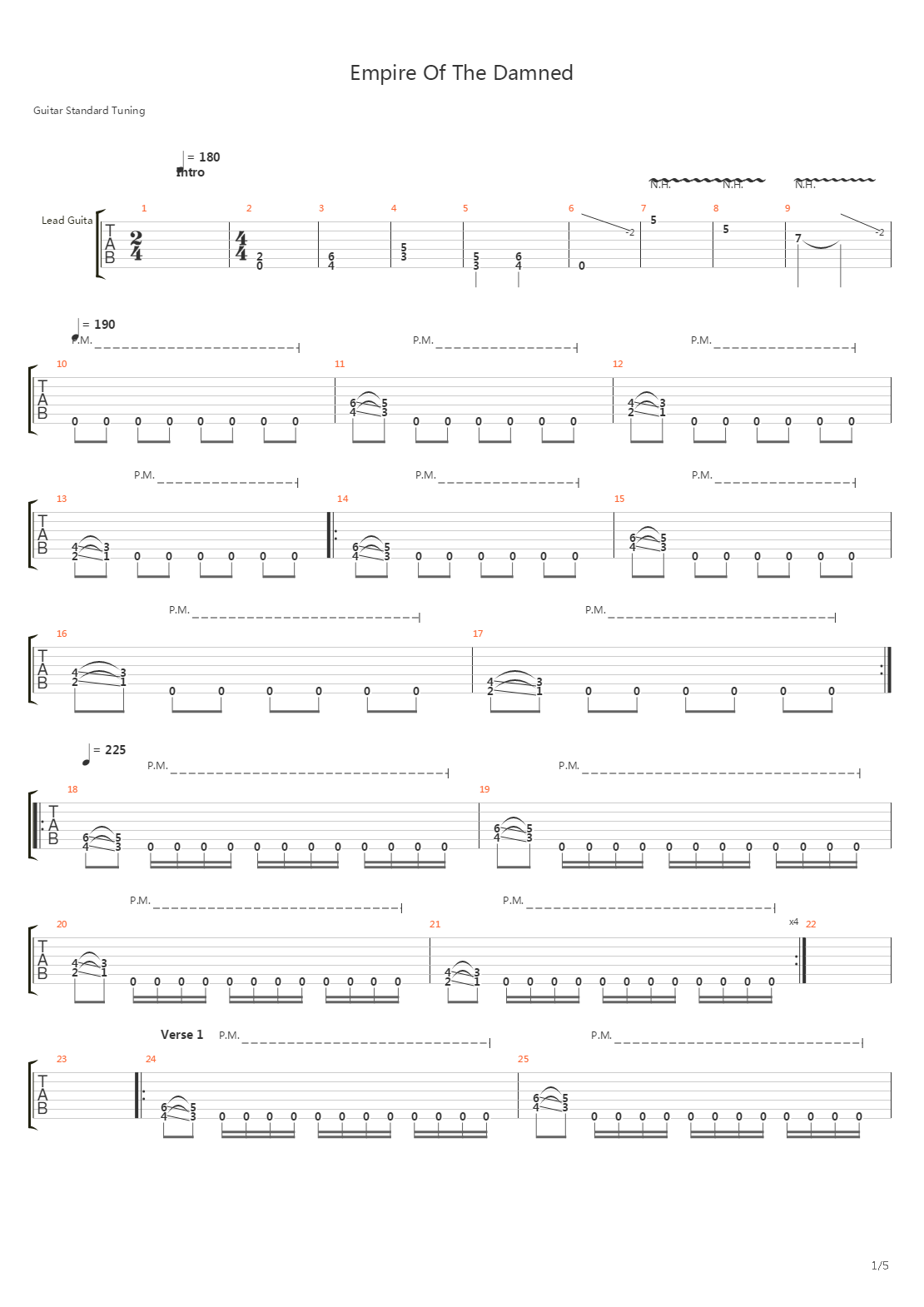 Empire Of The Damned吉他谱