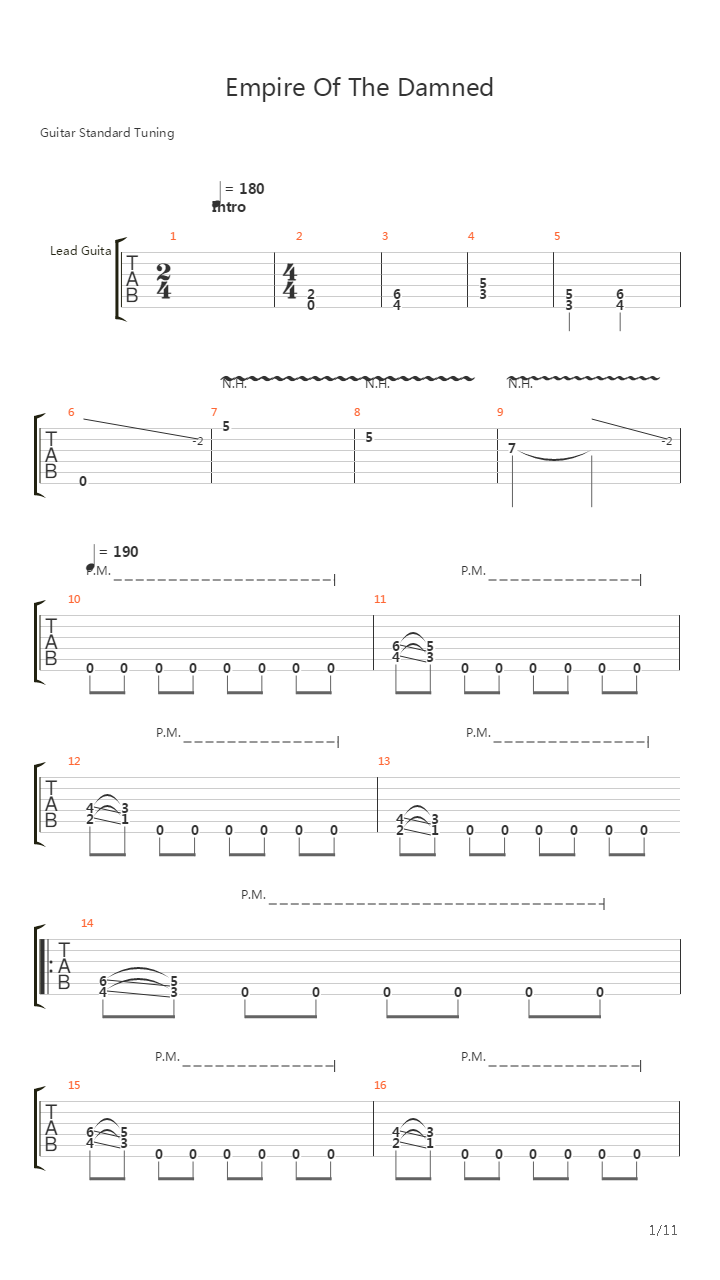 Empire Of The Damned吉他谱