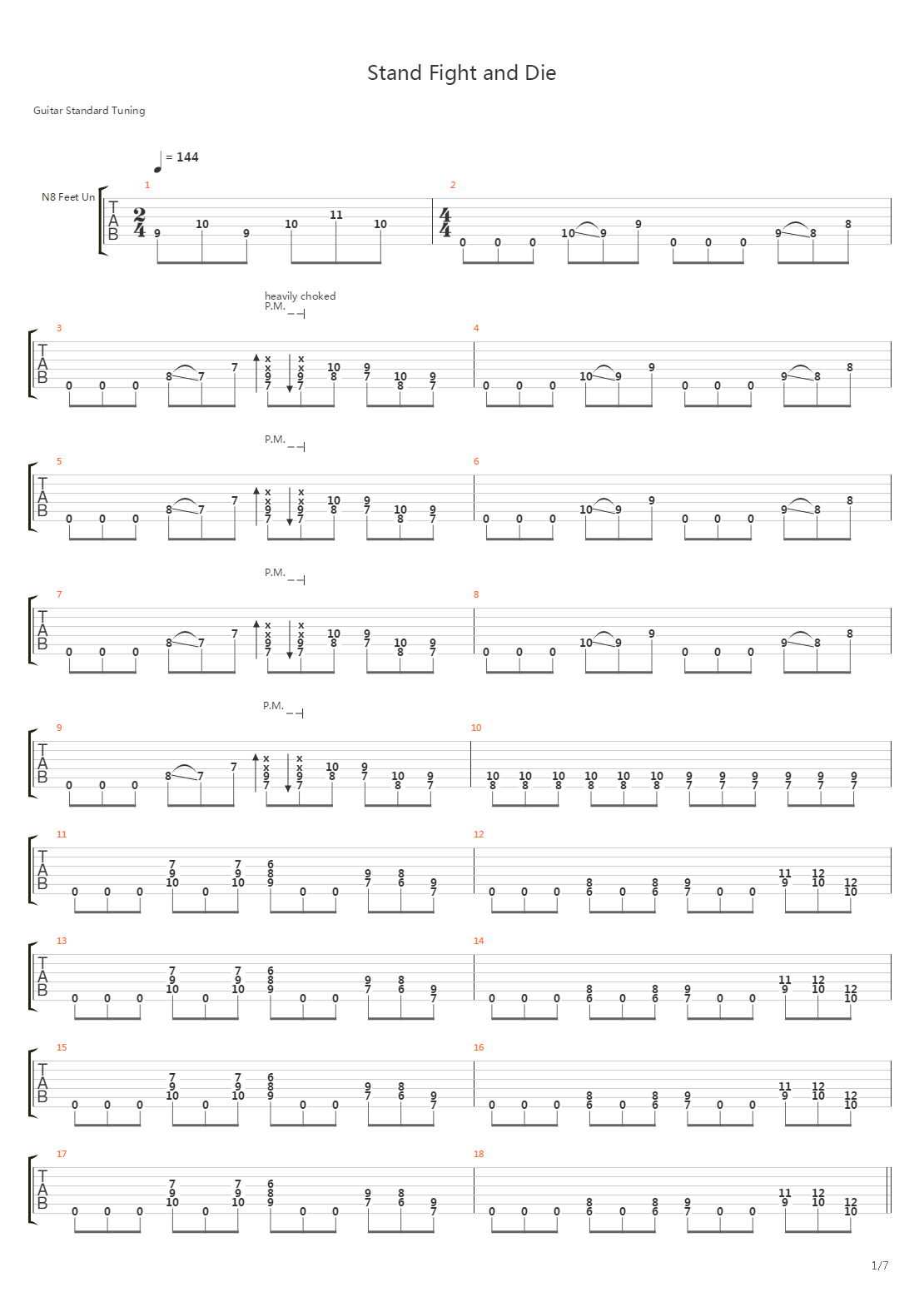 Stand Fight And Die吉他谱