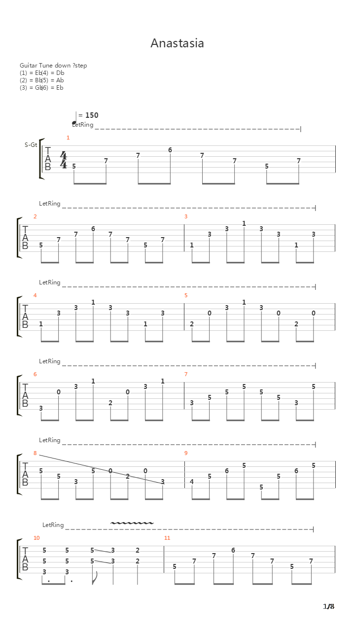 Anastasia吉他谱