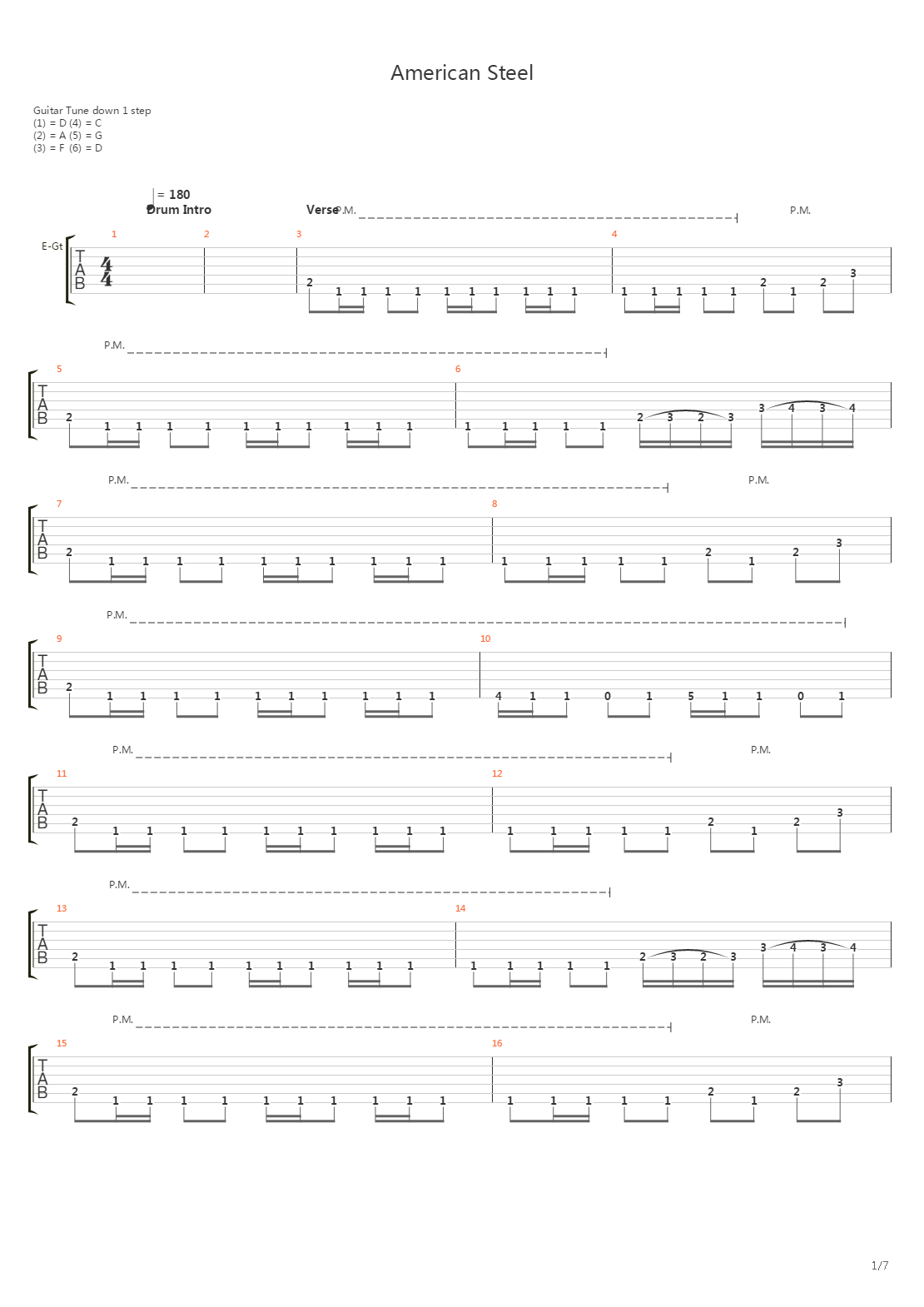 American Steel吉他谱