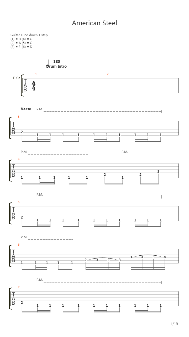 American Steel吉他谱