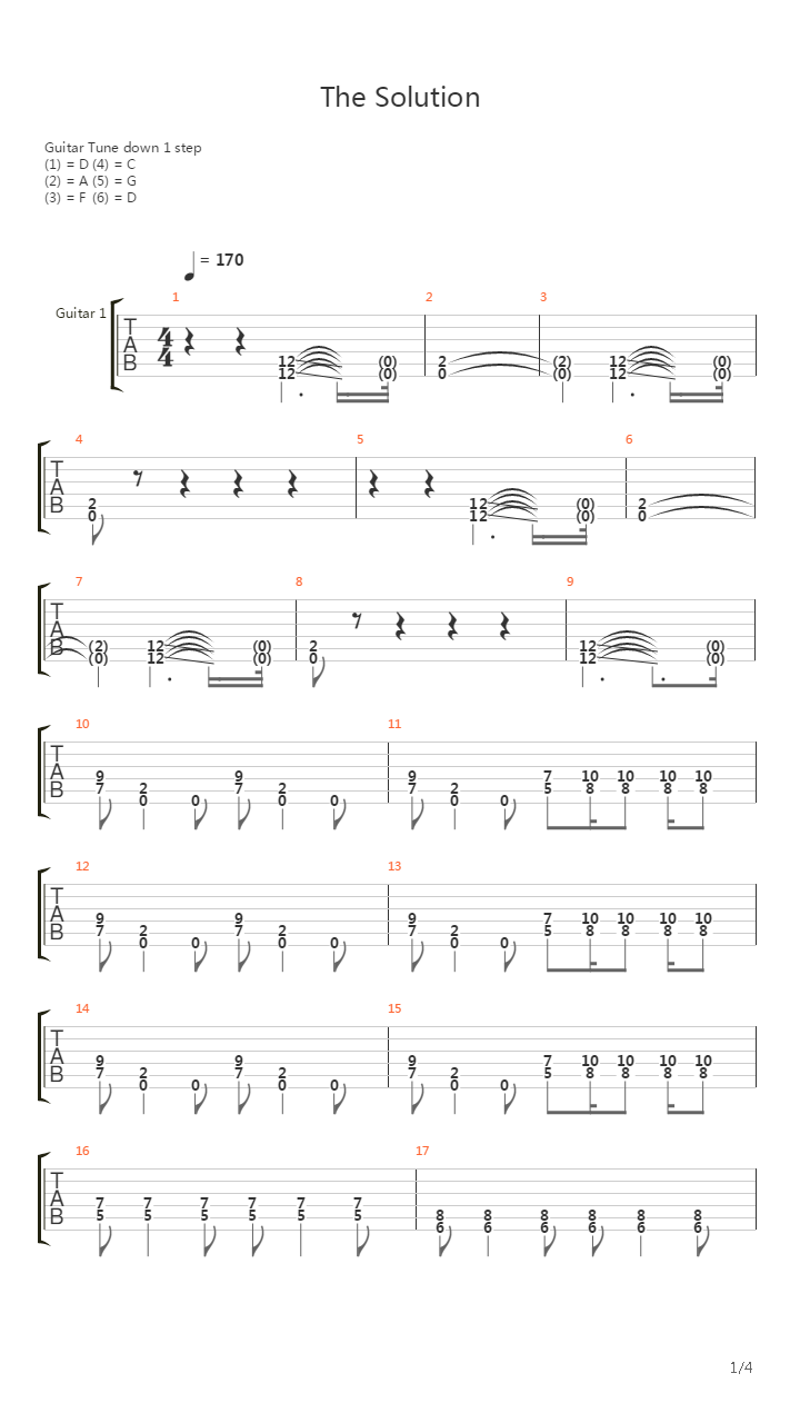 The Solution吉他谱