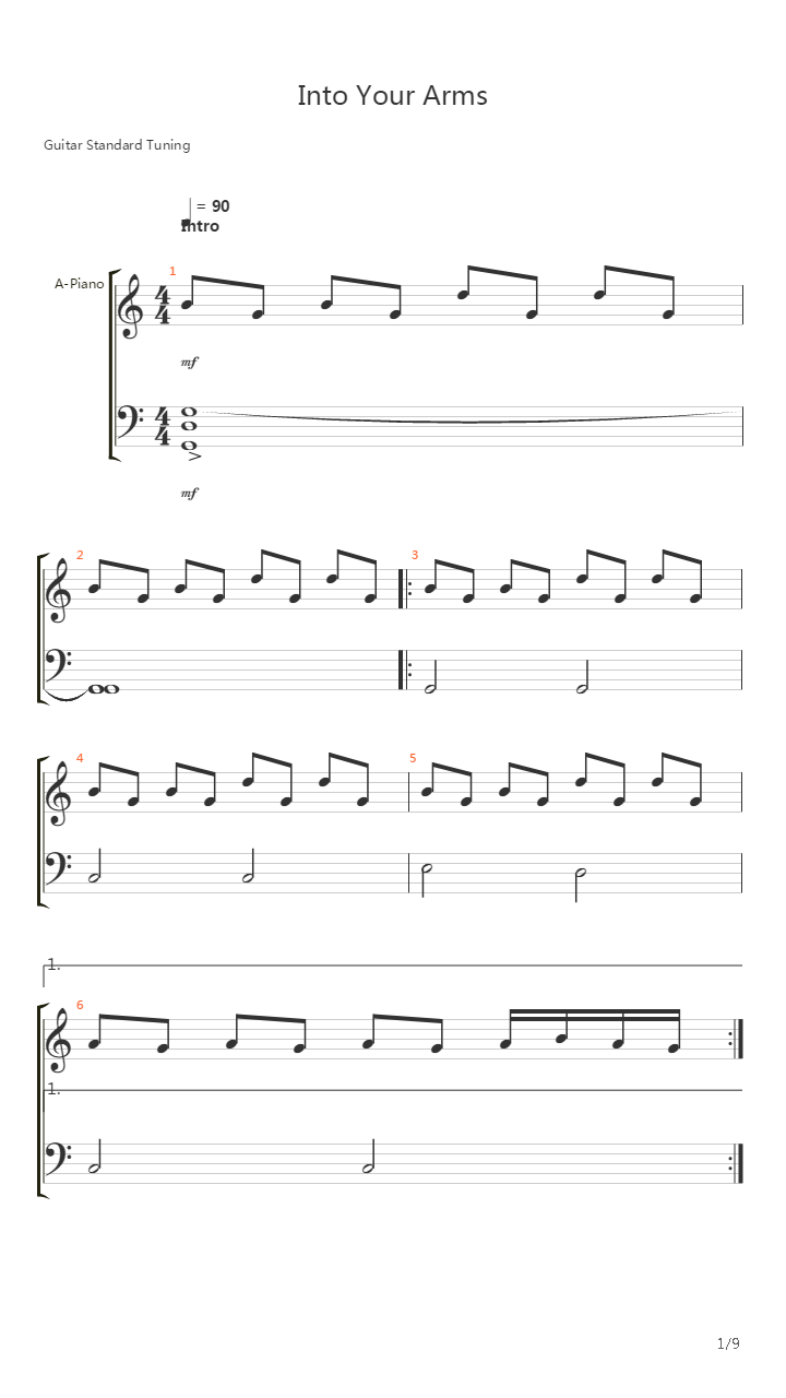 Into Your Arms吉他谱