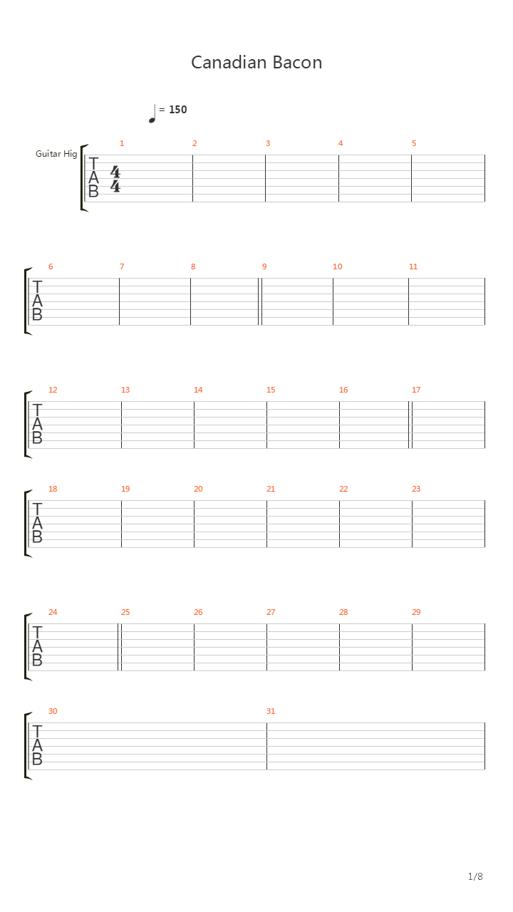 Canadian Bacon吉他谱
