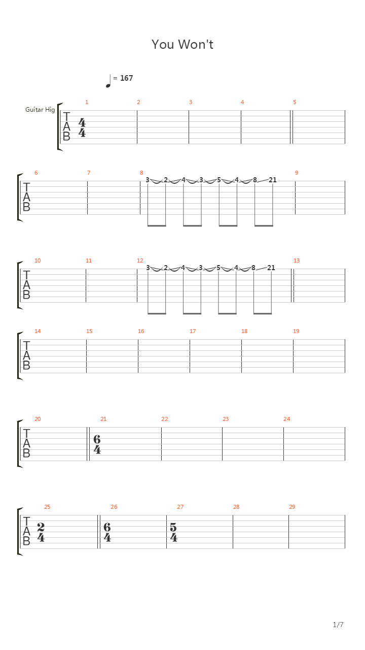 You Wont吉他谱