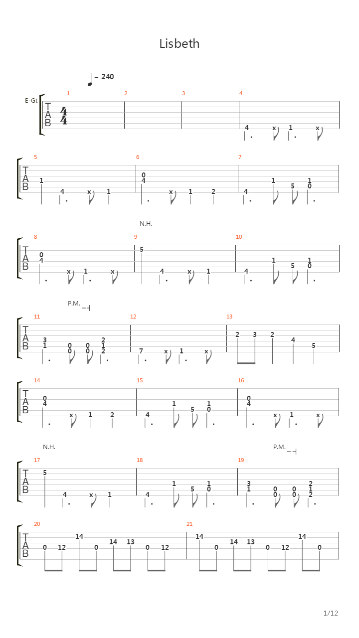 Lisbeth吉他谱