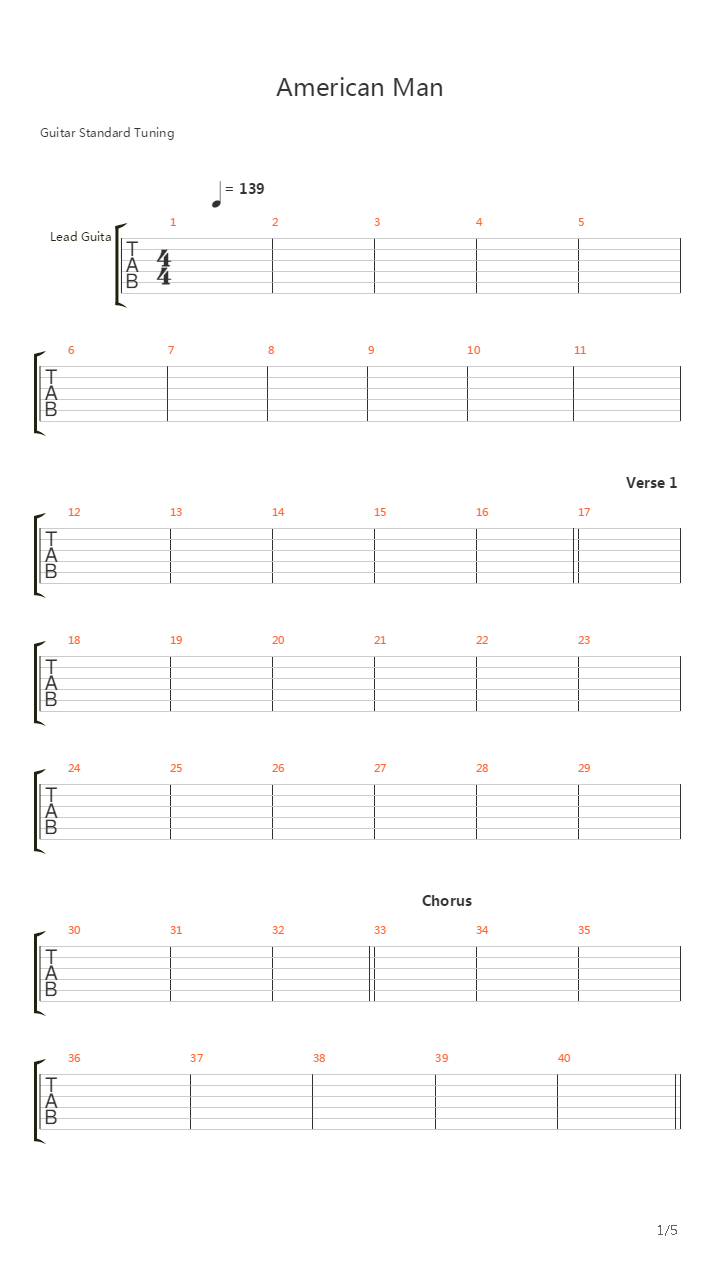 American Man吉他谱