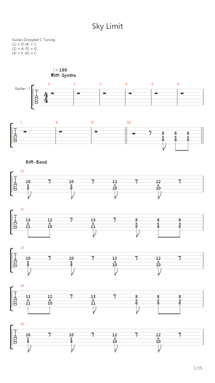 Sky Limit吉他谱