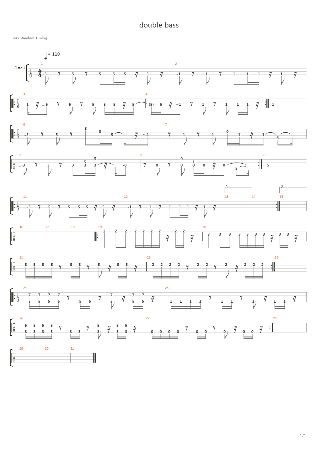 Double Bass吉他谱