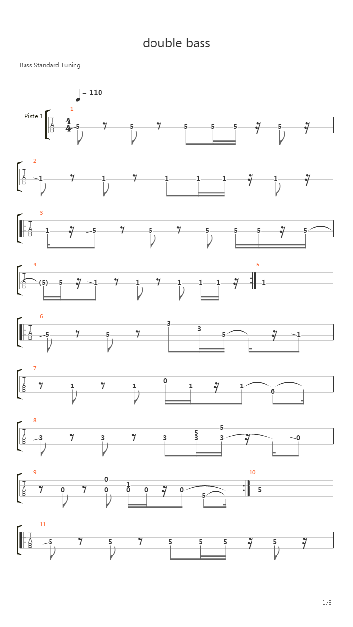 Double Bass吉他谱