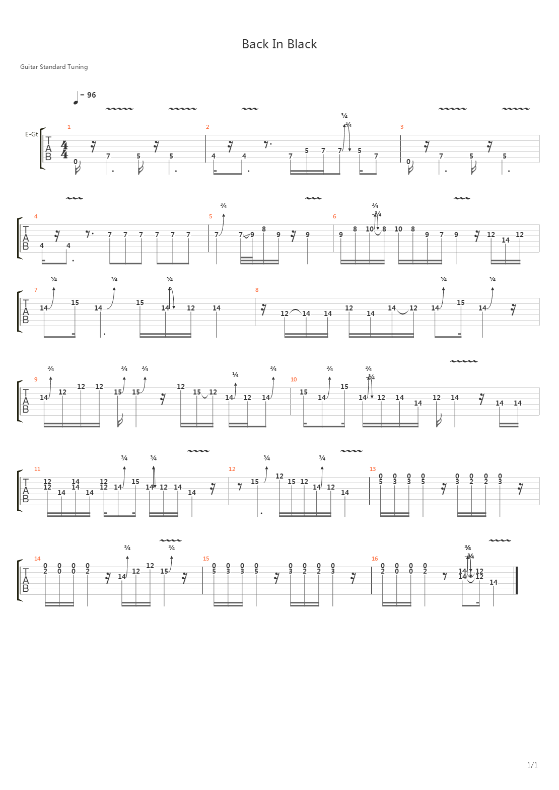 Back In Black吉他谱