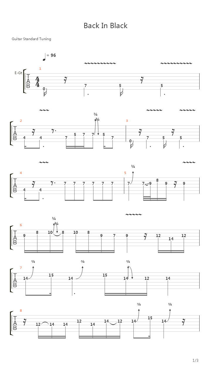 Back In Black吉他谱