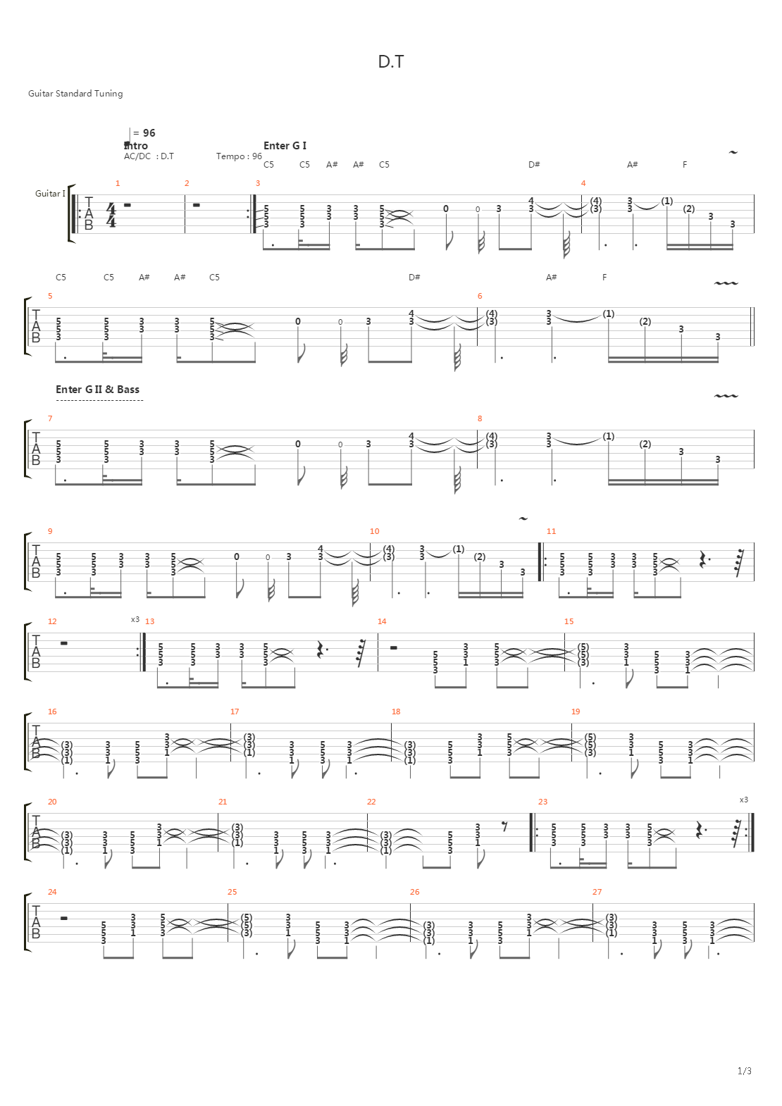 D.T吉他谱
