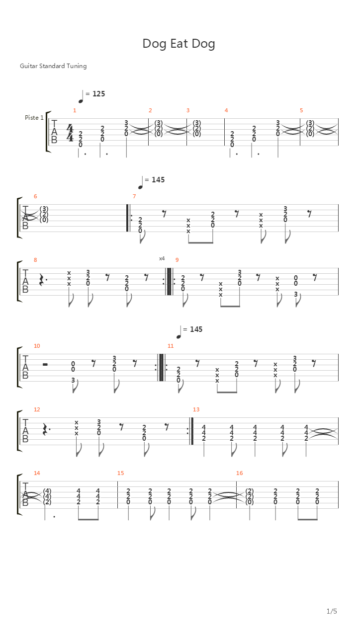 Dog Eat Dog吉他谱