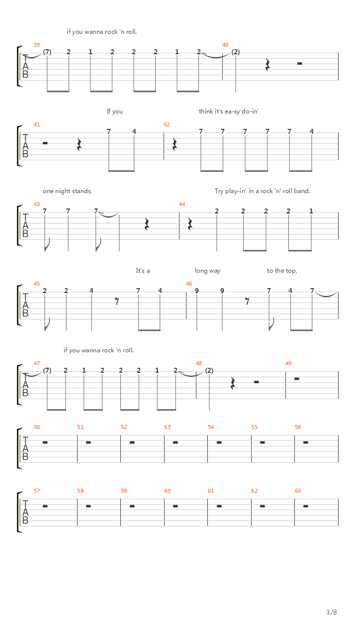 It's A Long Way To The Top (If You Wanna Rock 'n' Roll)吉他谱