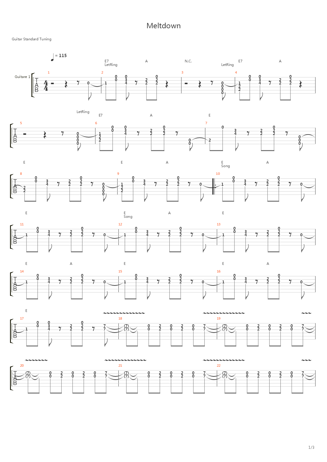 Meltdown吉他谱
