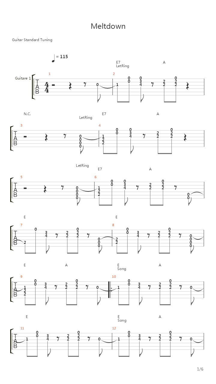 Meltdown吉他谱