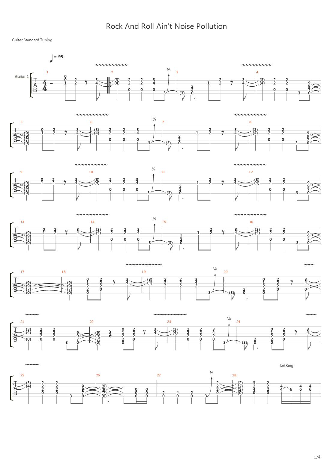 Rock And Roll Ain't Noise Pollution吉他谱