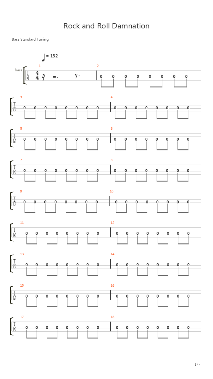 Rock and Roll Damnation吉他谱