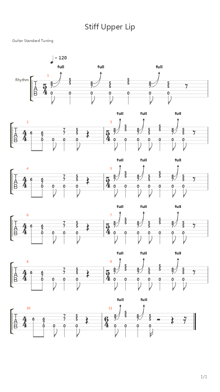 Stiff Upper Lip (Intro)吉他谱