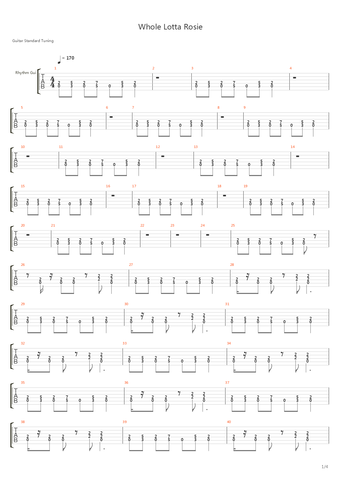 Whole Lotta Rosie吉他谱
