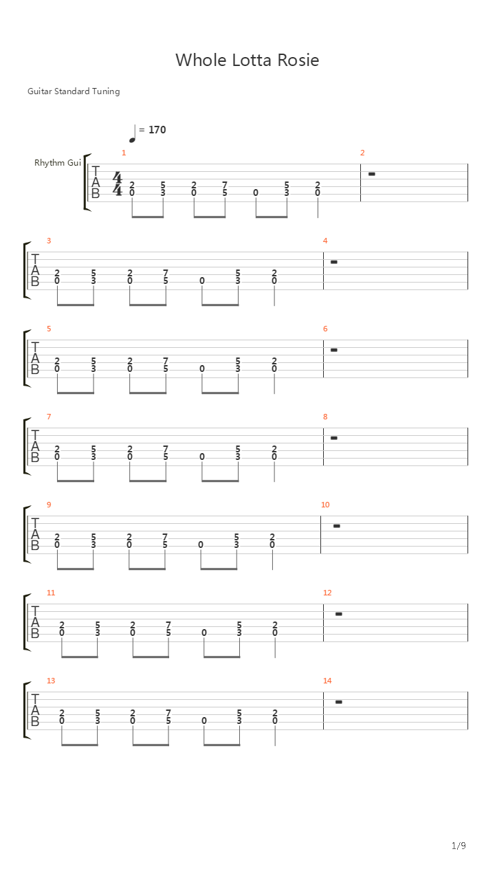 Whole Lotta Rosie吉他谱