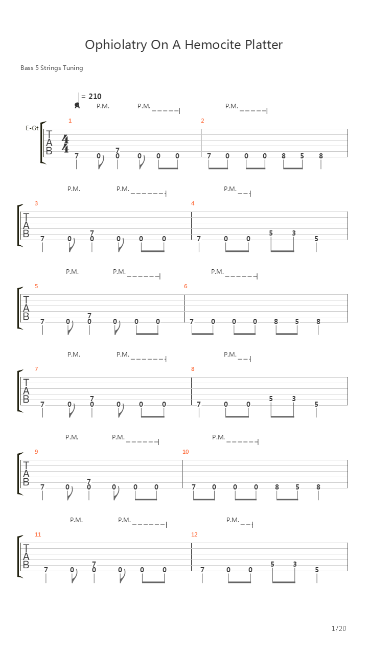 Ophiolatry On A Hemocite Platter吉他谱