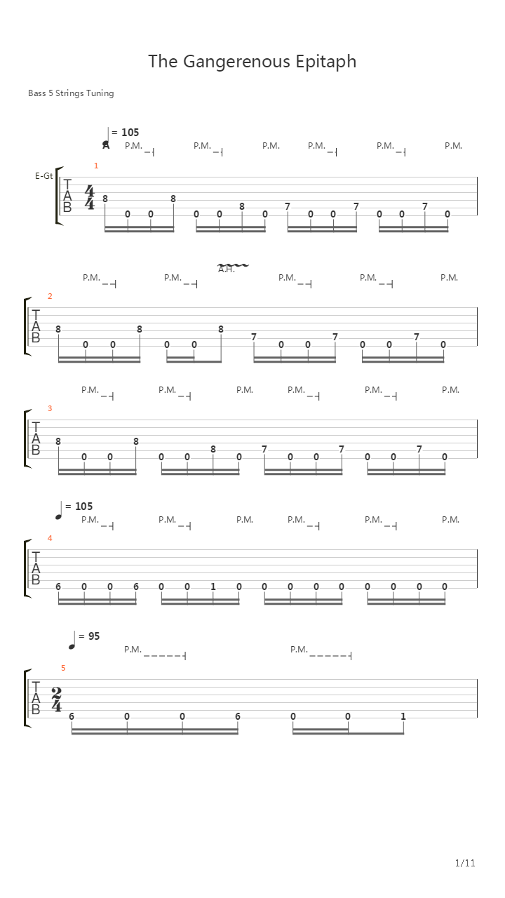 The Gangerenous Epitaph吉他谱