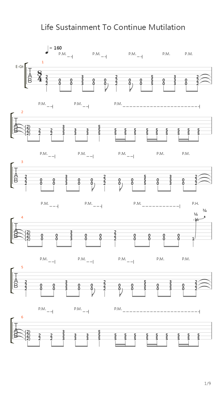 Life Sustainment To Continue Mutilation吉他谱
