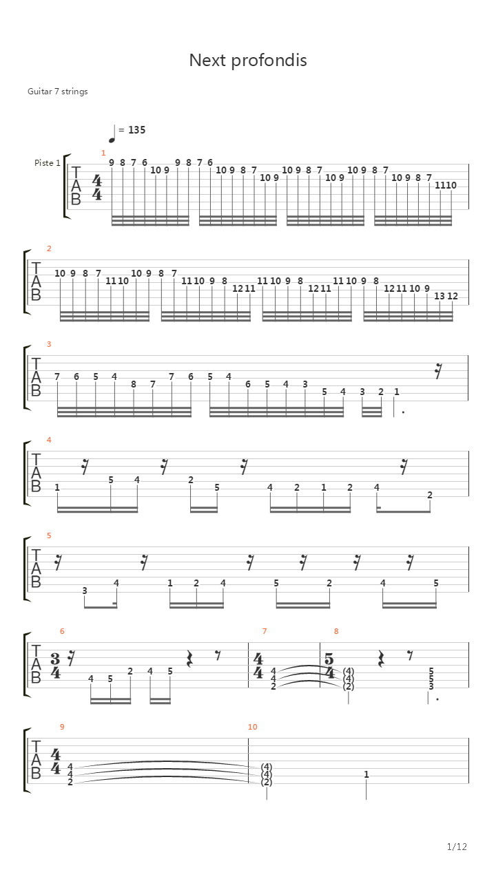 Next Profondis吉他谱