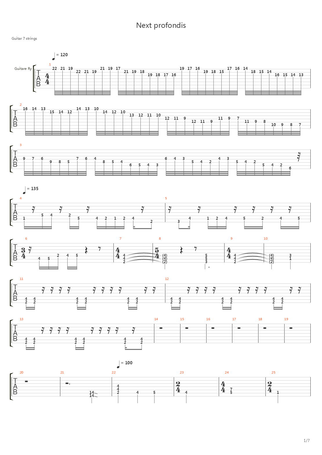 Next Profondis吉他谱