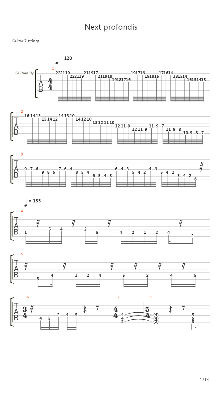 Next Profondis吉他谱