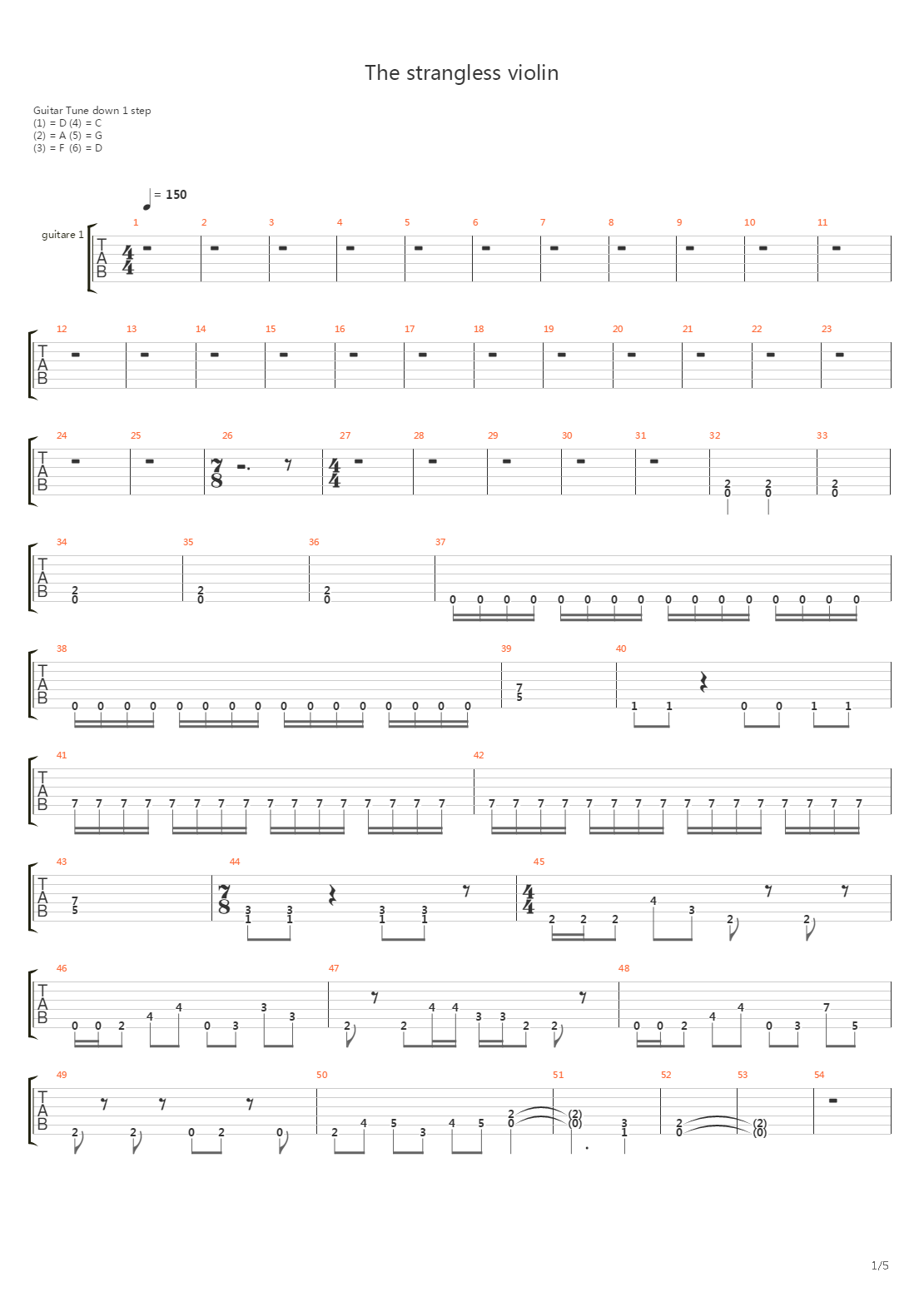 The Strangless Violin吉他谱