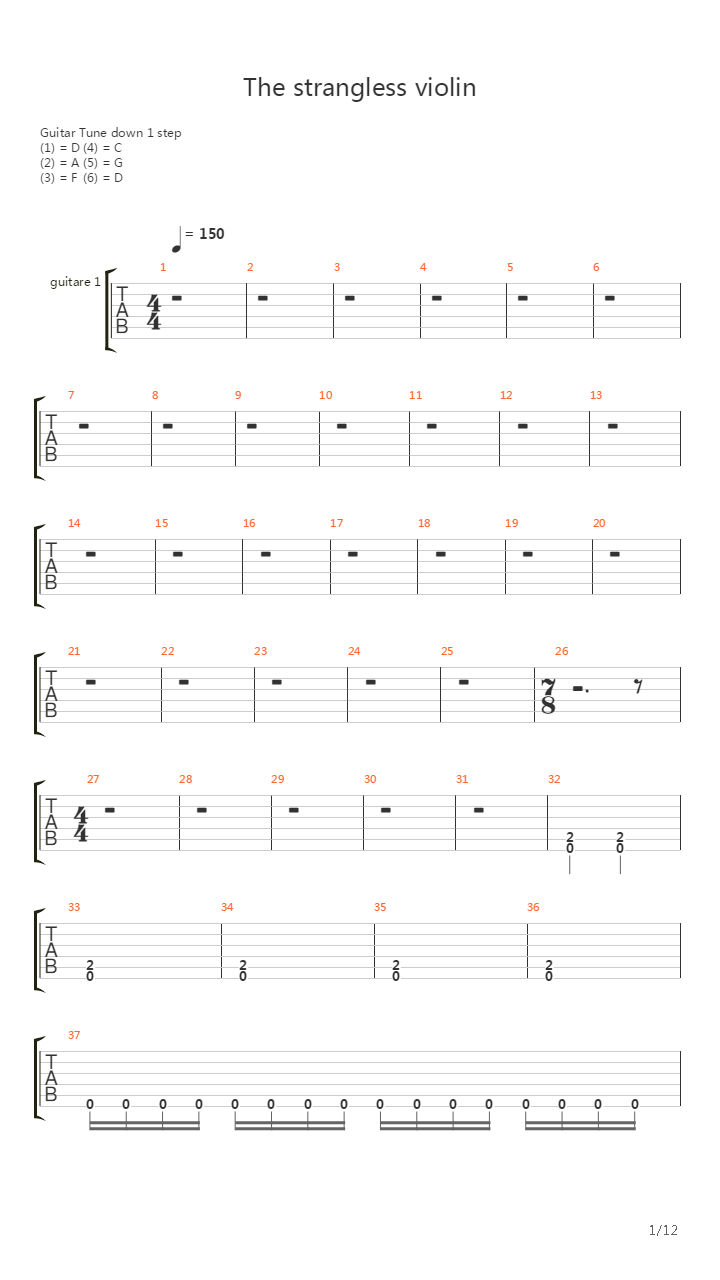 The Strangless Violin吉他谱