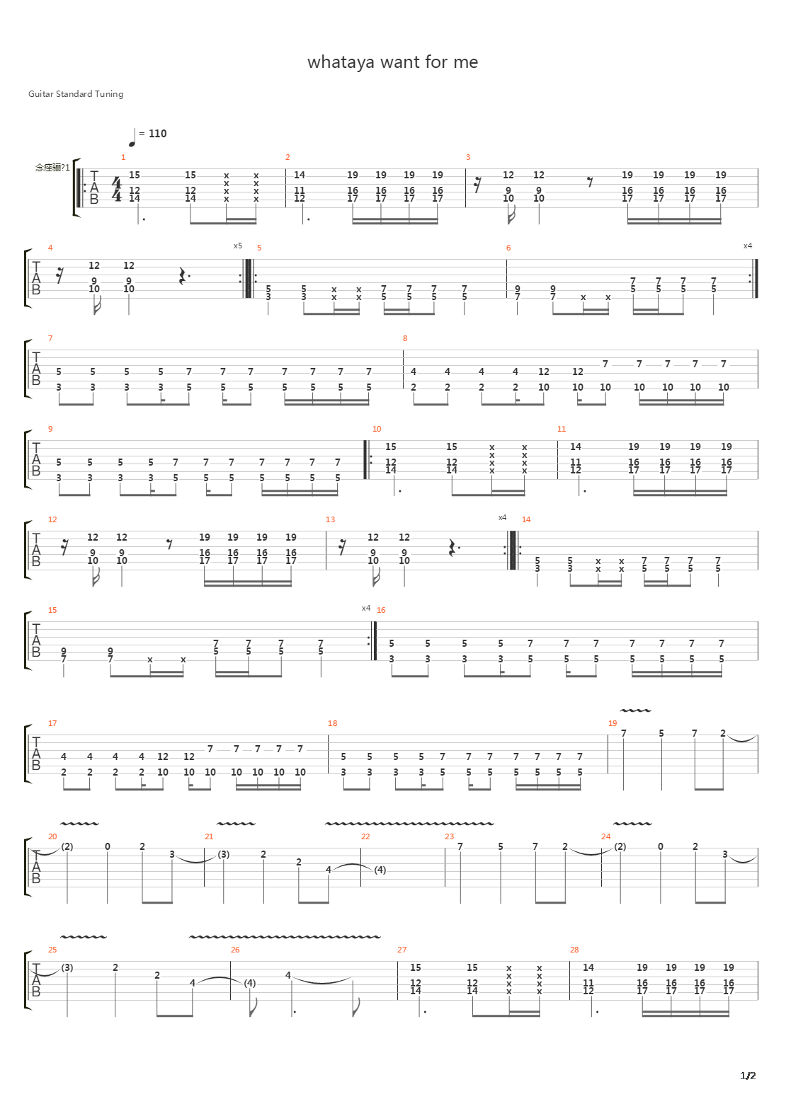 Whataya Want From Me吉他谱