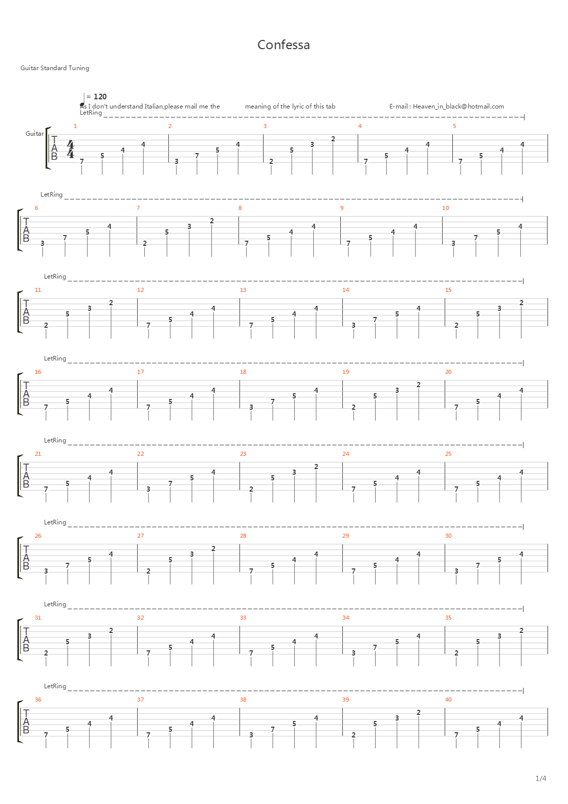 Confessa (Сover)吉他谱